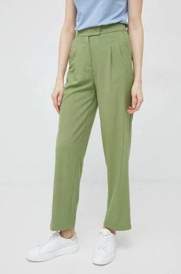 United Colors of Benetton spodnie damskie kolor zielony szerokie high waist