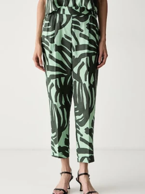 United Colors of Benetton spodnie damskie lniane zielony
