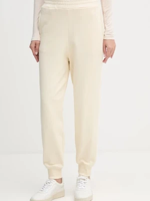 United Colors of Benetton spodnie dresowe bawełniane damskie kolor beżowy gładkie 3UNIDF01A