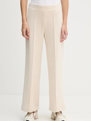 United Colors of Benetton spodnie dresowe damskie kolor beżowy gładkie 3Y2F3F04K