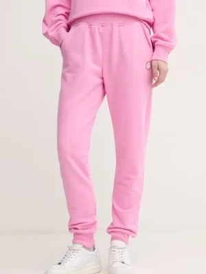 United Colors of Benetton spodnie dresowe damskie kolor różowy z nadrukiem 31NB3F04E