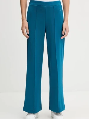 United Colors of Benetton spodnie dresowe damskie kolor turkusowy gładkie 3Y2F3F04K