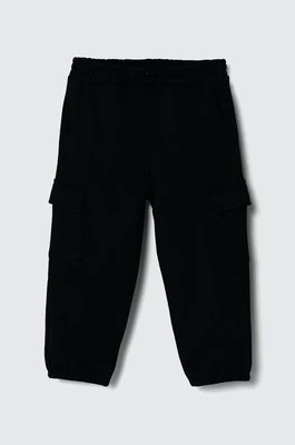 United Colors of Benetton spodnie dresowe dziecięce kolor czarny gładkie