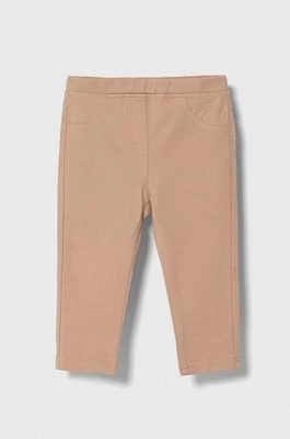 United Colors of Benetton spodnie dziecięce kolor różowy gładkie