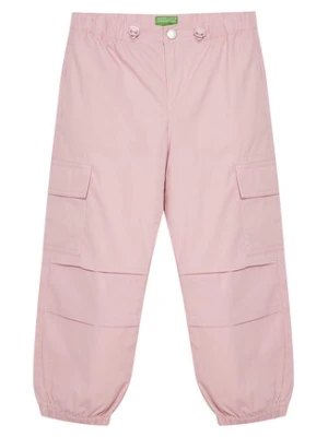 United Colors Of Benetton Spodnie materiałowe 4L2VCF046 Różowy Relaxed Fit