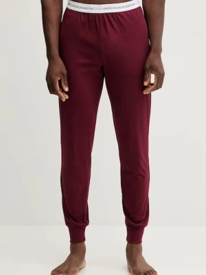 United Colors of Benetton spodnie piżamowe bawełniane kolor bordowy gładka 30964F00V