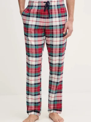 United Colors of Benetton spodnie piżamowe bawełniane męska kolor czerwony wzorzysta 40EP4F00E