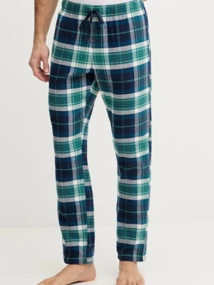 United Colors of Benetton spodnie piżamowe bawełniane męska kolor granatowy wzorzysta 40EP4F00E