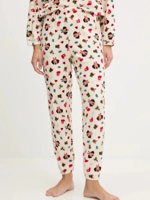 United Colors of Benetton spodnie piżamowe damska kolor beżowy 39EZ3F04V