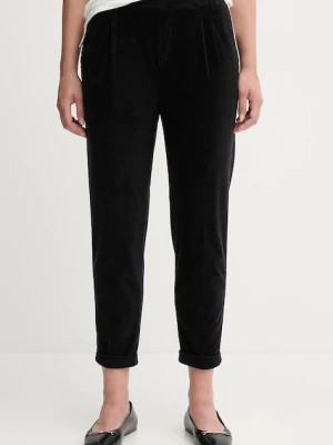 United Colors of Benetton spodnie sztruksowe damskie kolor czarny proste high waist 4HA2556K4