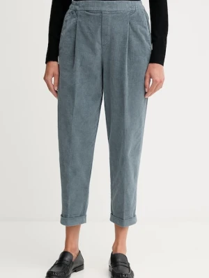 United Colors of Benetton spodnie sztruksowe damskie kolor szary proste high waist 4HA2556K4