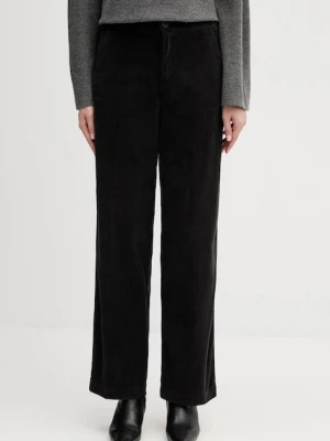 United Colors of Benetton spodnie sztruksowe kolor czarny proste high waist 4HA2DF07I