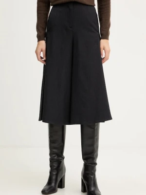 United Colors of Benetton spodnie z domieszką wełny damskie kolor szary szerokie high waist 4YVXDF0A9