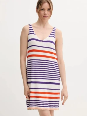 United Colors of Benetton sukienka bawełniana kolor fioletowy mini prosta 11945V006