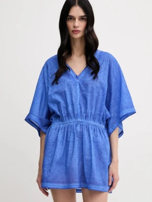 United Colors of Benetton sukienka bawełniana kolor fioletowy mini rozkloszowana 4OPJ5V02G
