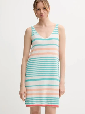 United Colors of Benetton sukienka bawełniana kolor turkusowy mini prosta 11945V006
