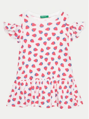 United Colors Of Benetton Sukienka codzienna 3M39GV00U Biały Regular Fit