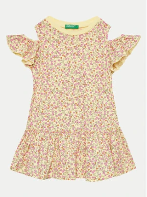 United Colors Of Benetton Sukienka codzienna 3M39GV00U Żółty Regular Fit