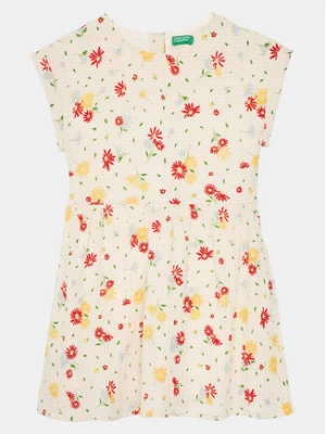 United Colors Of Benetton Sukienka codzienna 4RFGCV02A Beżowy Regular Fit