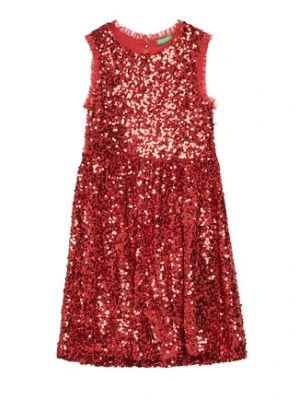 United Colors Of Benetton Sukienka elegancka 48U9CV02Y Czerwony Regular Fit
