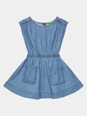 United Colors Of Benetton Sukienka jeansowa 4AD6CV029 Niebieski Relaxed Fit