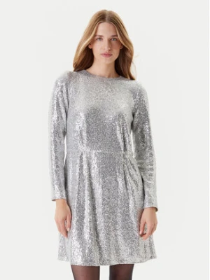 United Colors Of Benetton Sukienka koktajlowa 4RO6DV0AC Srebrny Regular Fit