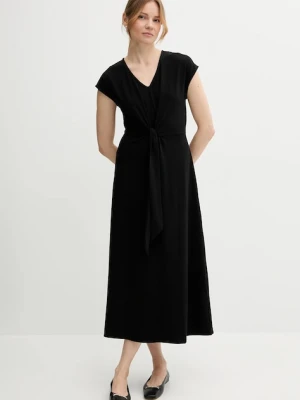 United Colors of Benetton sukienka kolor czarny maxi rozkloszowana 3FJHDV01T