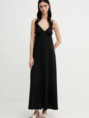 United Colors of Benetton sukienka kolor czarny maxi rozkloszowana 3Q225V00Y