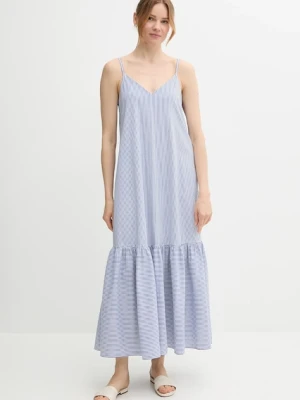 United Colors of Benetton sukienka kolor niebieski maxi rozkloszowana 4SZRDV0B8