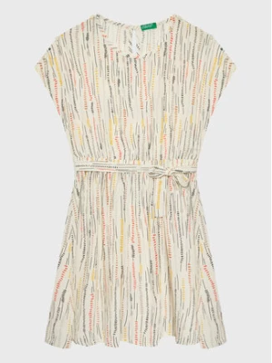 United Colors Of Benetton Sukienka letnia 4YRTCV017 Beżowy Regular Fit