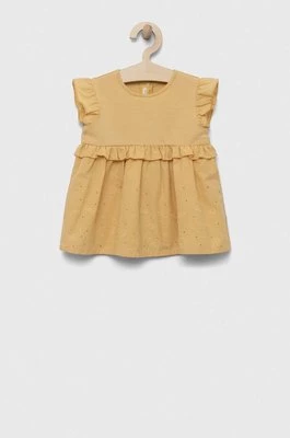 United Colors of Benetton sukienka niemowlęca kolor beżowy mini rozkloszowana