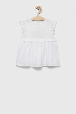 United Colors of Benetton sukienka niemowlęca kolor biały mini rozkloszowana