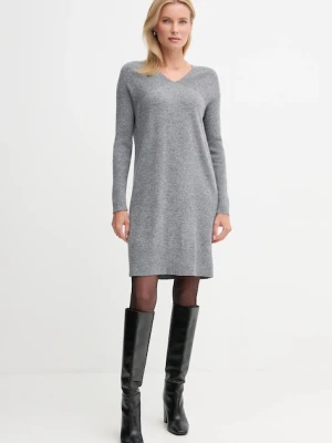 United Colors of Benetton sukienka z dodatkiem wełny kolor szary mini prosta 1044DV02C