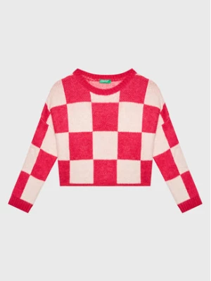 United Colors Of Benetton Sweter 17BTQ102I Różowy Relaxed Fit