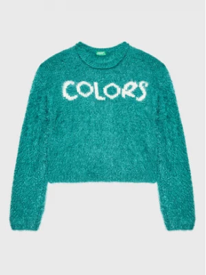 United Colors Of Benetton Sweter 1MAUQ102N Zielony Regular Fit
