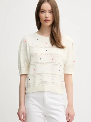 United Colors of Benetton sweter bawełniany damski kolor beżowy lekki 10C1E10DO