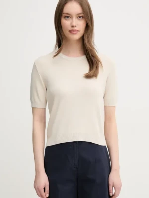 United Colors of Benetton sweter bawełniany damski kolor beżowy lekki z półgolfem 1091D10D5
