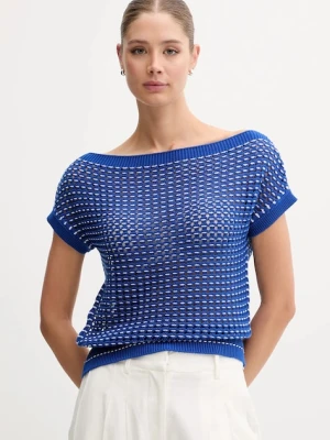 United Colors of Benetton sweter bawełniany damski kolor niebieski lekki 1394E10DW