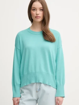 United Colors of Benetton sweter bawełniany damski kolor turkusowy lekki 1294D10DP