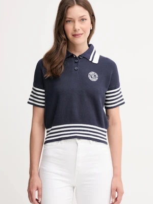 United Colors of Benetton sweter bawełniany damskie kolor granatowy lekki 1294E301D