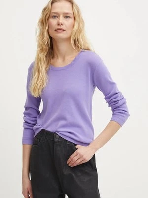 United Colors of Benetton sweter bawełniany kolor fioletowy lekki 1091D1M08