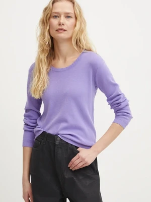 United Colors of Benetton sweter bawełniany kolor fioletowy lekki 1091D1M08