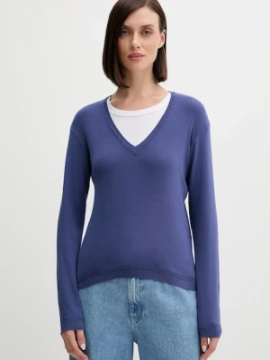 United Colors of Benetton sweter bawełniany kolor granatowy lekki 1091D4625