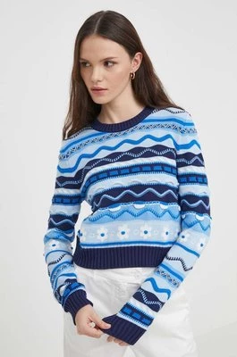 United Colors of Benetton sweter bawełniany kolor niebieski