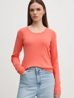 United Colors of Benetton sweter bawełniany kolor pomarańczowy lekki 1091D1M08