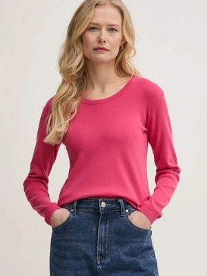 United Colors of Benetton sweter bawełniany kolor różowy lekki 1091D1M08