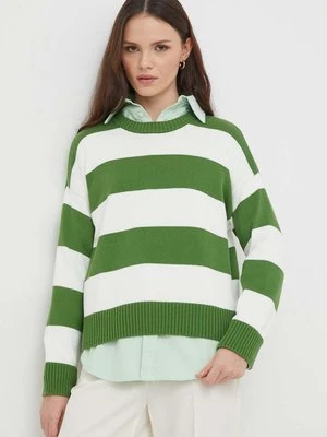 United Colors of Benetton sweter bawełniany kolor zielony