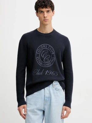 United Colors of Benetton sweter bawełniany męski kolor granatowy lekki 10C1K10AI