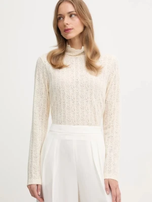 United Colors of Benetton sweter damski kolor beżowy lekki z półgolfem 5W77DQ0AT