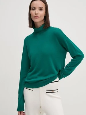 United Colors of Benetton sweter damski kolor zielony lekki z golfem 103CD202Z